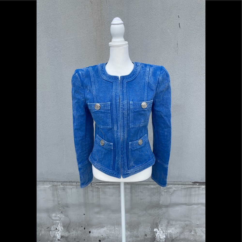 Balmain Collarless Denim Jacket!!